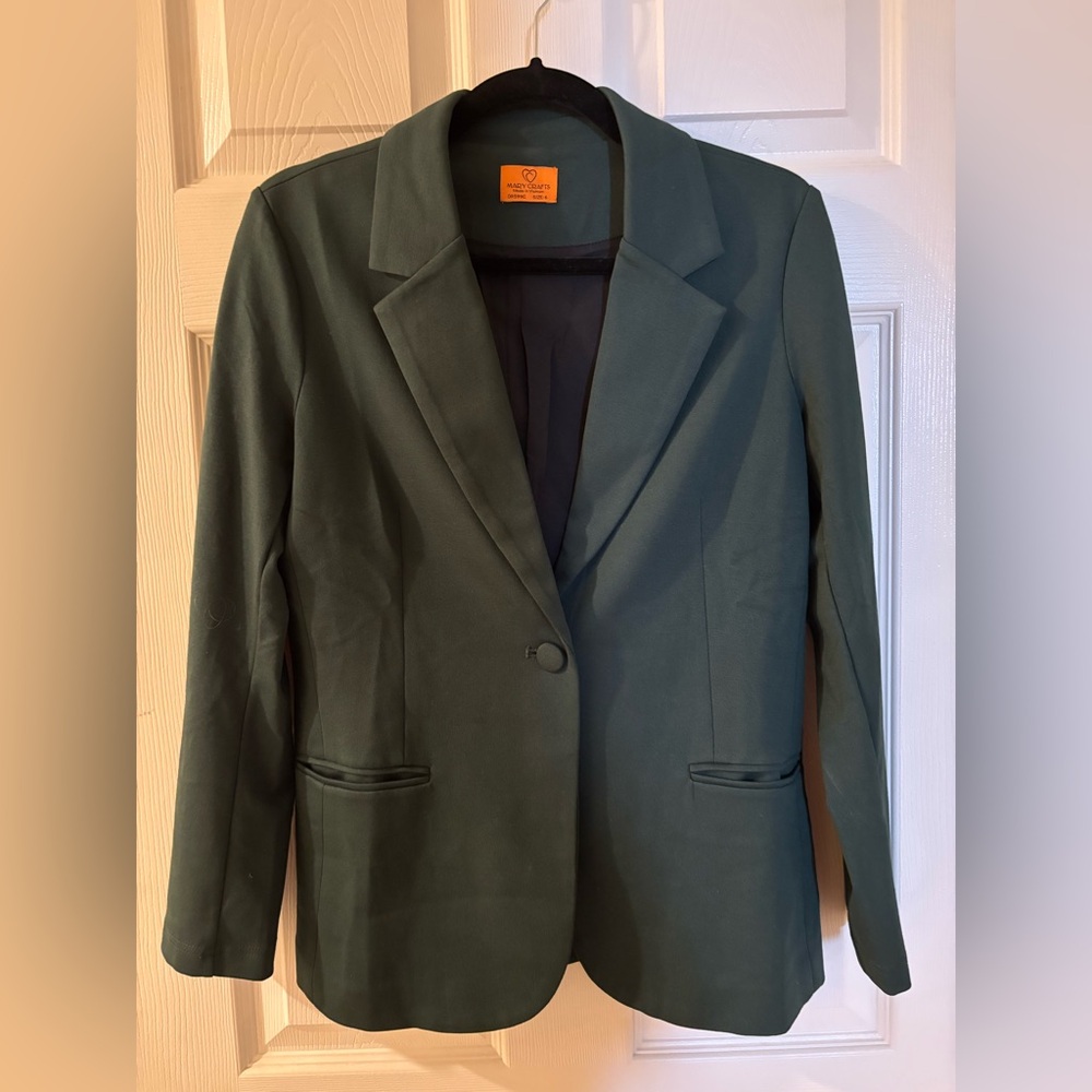Mary Crafts Forest Green Blazer Jacket Size 6